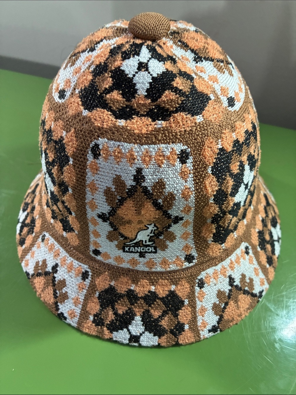 Kangol brown  Patterned Bucket Hat